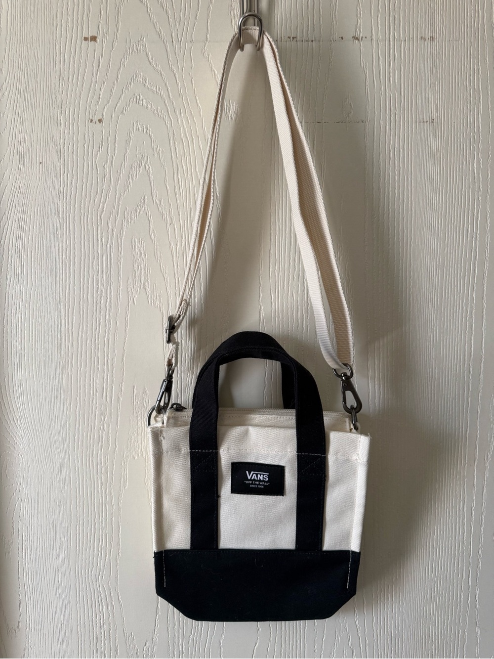 Vans Two-Tone Canvas Mini Tote Bag - Black & Cream